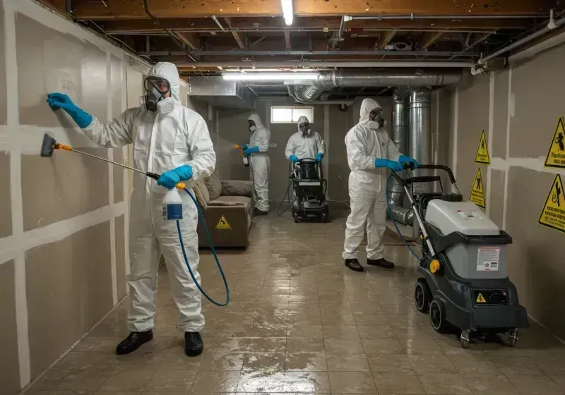 Basement Moisture Removal and Structural Drying process in Valinda, CA